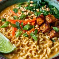 Creamy Spicy Thai Peanut Ramen