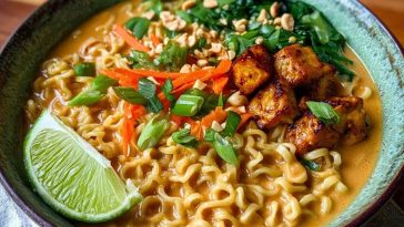 Creamy Spicy Thai Peanut Ramen