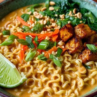 Creamy Spicy Thai Peanut Ramen