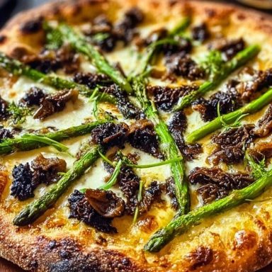 Crispy Morel & Asparagus Pizza That Screams Morel Mushroom Season