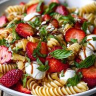 Fresh Strawberry Caprese Pasta Salad