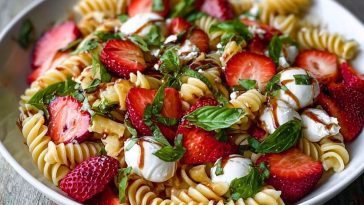 Fresh Strawberry Caprese Pasta Salad
