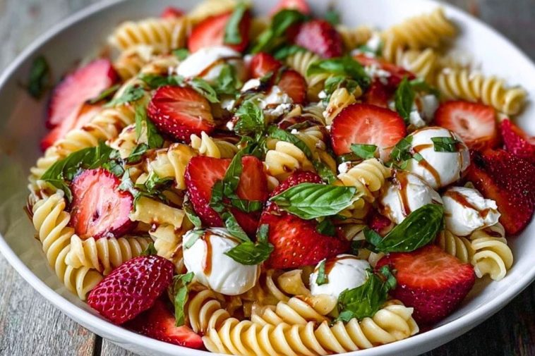 Fresh Strawberry Caprese Pasta Salad