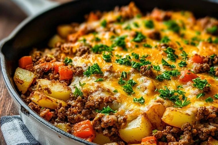 One-Pan Hobo Casserole with Ground Beef & Veggies