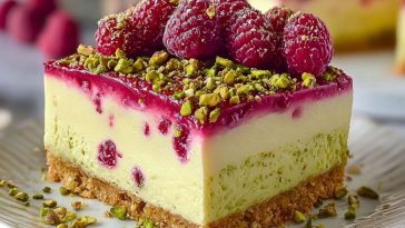 Pistachio Raspberry Cheesecake