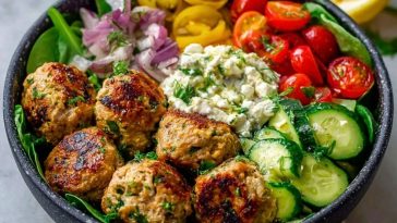 Quick & Healthy Mediterranean Turkey Meatball Bowl
