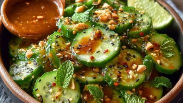 Refreshing Cucumber Salad with Spicy Peanut Dressing