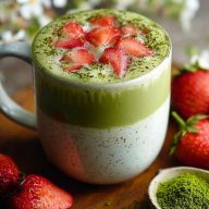Refreshing Strawberry Matcha Latte