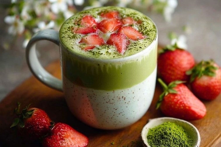 Refreshing Strawberry Matcha Latte