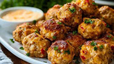 Spicy Rotel Sausage Balls with Cream Cheese