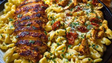 Creamy Cajun Chicken Pasta with Parmesan, Garlic, and Mozzarella