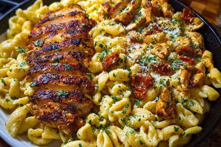 Creamy Cajun Chicken Pasta with Parmesan, Garlic, and Mozzarella