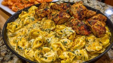 Creamy Cajun Chicken Tortellini in Velveeta Garlic Cheese Sauce