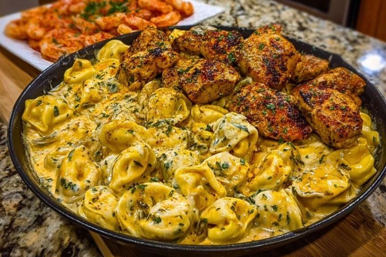 Creamy Cajun Chicken Tortellini in Velveeta Garlic Cheese Sauce