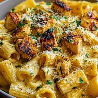 Creamy Garlic Butter Chicken Rigatoni Recipe