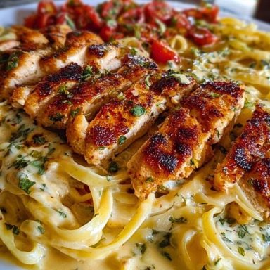 Creamy Mozzarella Chicken Linguine in Garlic Cajun Butter