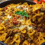 Creamy Velveeta Bowtie Pasta with Italian Beef Marinara