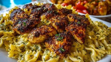 Easy Creamy Velveeta Chicken Bowtie Pasta with Garlic Mozzarella Sauce