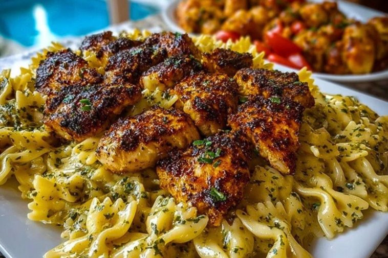 Easy Creamy Velveeta Chicken Bowtie Pasta with Garlic Mozzarella Sauce