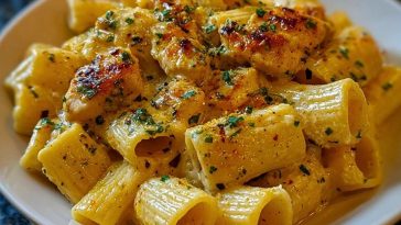 Garlic Butter Chicken with Rigatoni and Parmesan