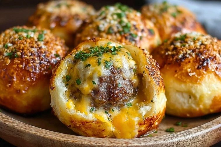 Garlic Parmesan Cheeseburger Bombs 1