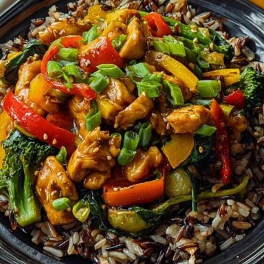 Next-Level Teriyaki Chicken Stir-Fry with Rainbow Veggies & Wild Rice