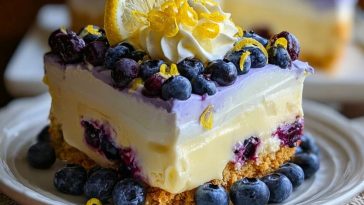 No-Bake Lemon dazzling Blueberry cream Cake