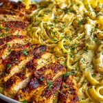 One-Pot Creamy Cajun Chicken Linguine with Garlic Mozzarella Sauce