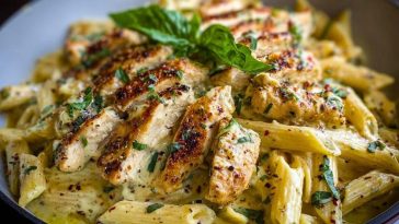 One Pot Creamy Garlic Parmesan Chicken Penne