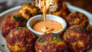 Reuben Balls with Spicy Thousand Island Dipping Sauce