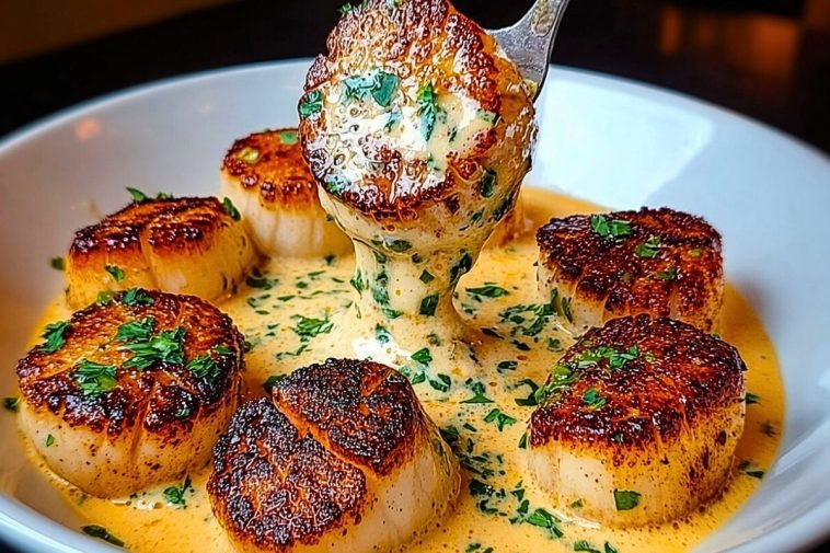 Seared Scallops with Spicy Cajun Cream Sauce