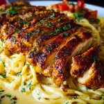 Spicy Cajun Chicken with Garlic Parmesan Linguine 1