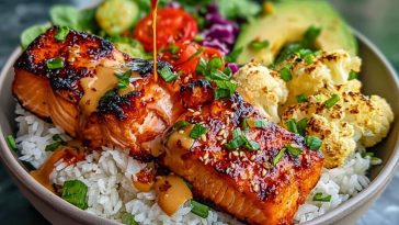 Sriracha Honey Salmon Bowls