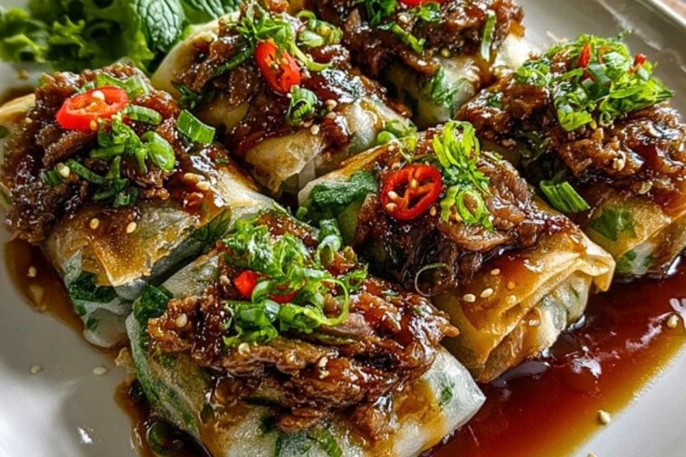 Thai Basil Beef Rolls