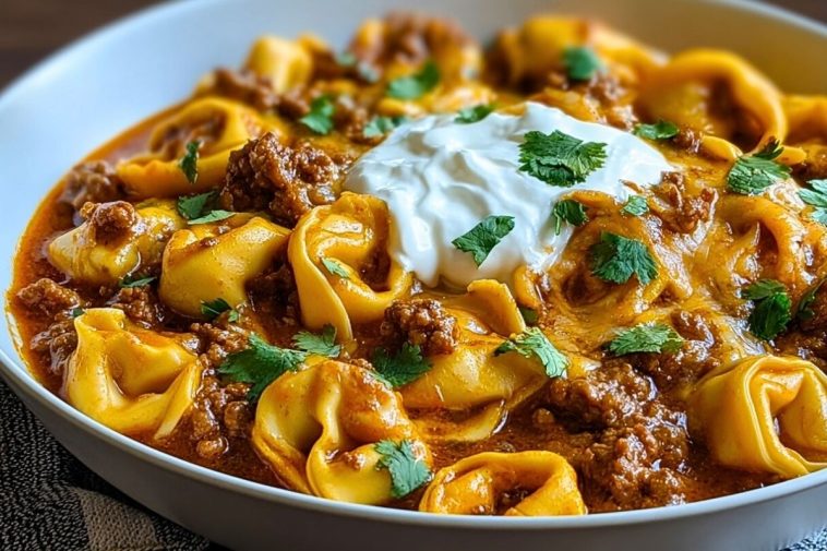 Cheesy Beef Enchilada Tortellini