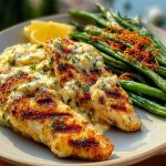 Coconut-Lemon Chicken Alfredo with Chili Feta Cream & Crispy Parmesan Green Beans
