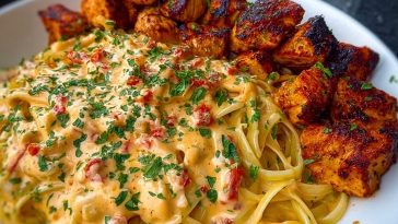 Creamy Cajun Chicken Linguine with Spicy Garlic Cheese Sauce