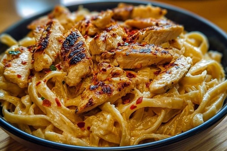 One-Pot Spicy Chicken Linguine in Creamy Sauce