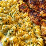 Creamy Garlic Butter Chicken and Rotini in Parmesan Sauce