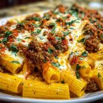 Creamy Velveeta Penne Pasta with Cajun Beef Alfredo Sauce