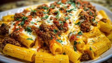 Creamy Velveeta Penne Pasta with Cajun Beef Alfredo Sauce