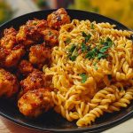 Delicious Garlic Butter Chicken Bites with Spicy Cajun Alfredo Twisted Pasta Recipe