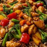 Delicious Teriyaki Chicken Stir-Fry Recipe with Colorful Veggies and Wild Rice