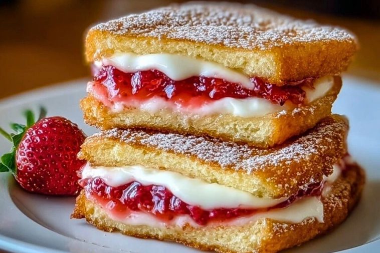 Fried Strawberry Cheesecake Sandwiches