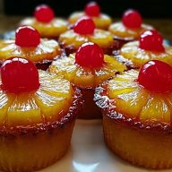 Mini PineappMini Pineapple Upside-Down Cupcakes Recipe- 1le Upside-Down Cupcakes Recipe