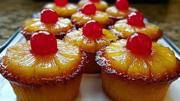 Mini PineappMini Pineapple Upside-Down Cupcakes Recipe- 1le Upside-Down Cupcakes Recipe