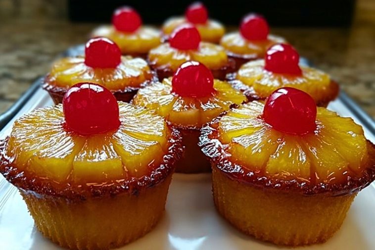 Mini PineappMini Pineapple Upside-Down Cupcakes Recipe- 1le Upside-Down Cupcakes Recipe