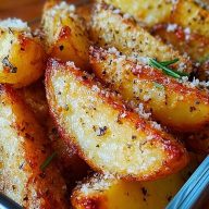 Parmesan Garlic Potato Wedges Recipe