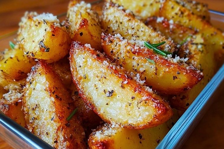 Parmesan Garlic Potato Wedges Recipe
