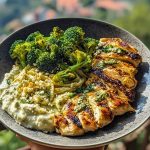 Pesto Chicken Alfredo with Spicy Feta Cream & Parmesan Broccoli Crunch